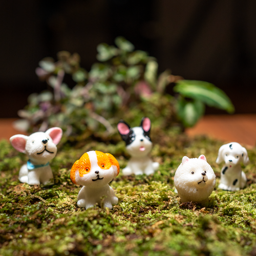 ByTheLeaf Dog Miniatures for Terrariums & Gardens- Set of 5
