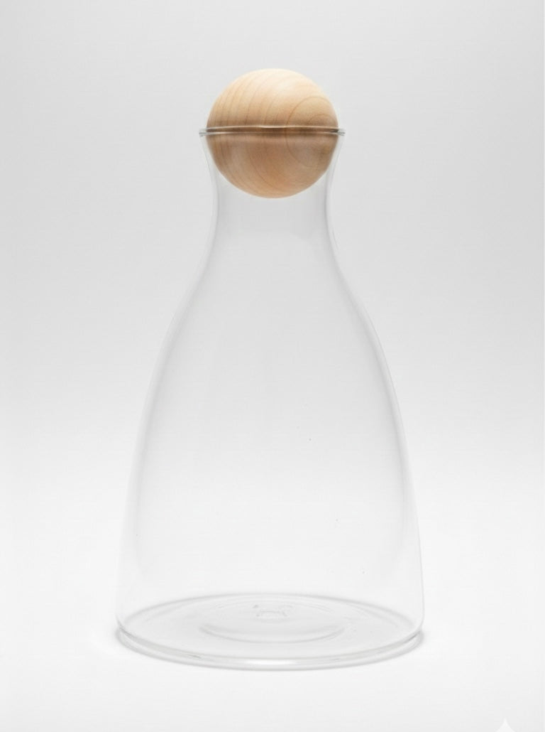 Terrarium Container- Glass with wooden ball lid