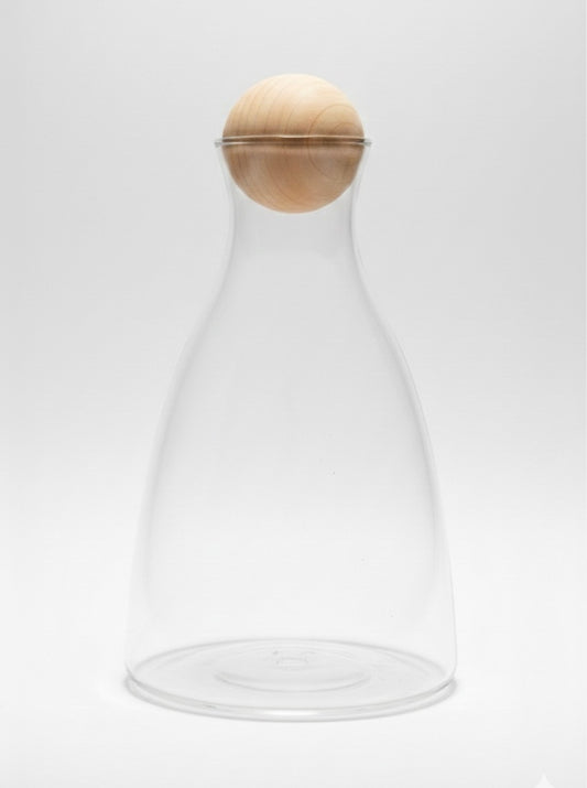 Terrarium Container- Glass with wooden ball lid
