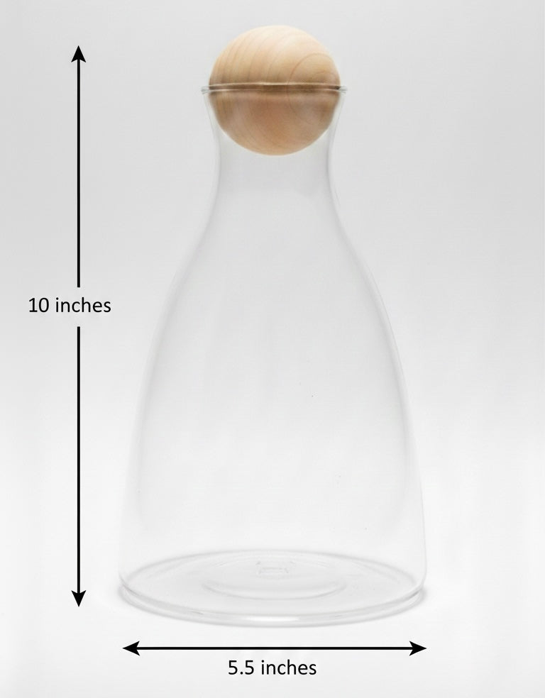 Terrarium Container- Glass with wooden ball lid