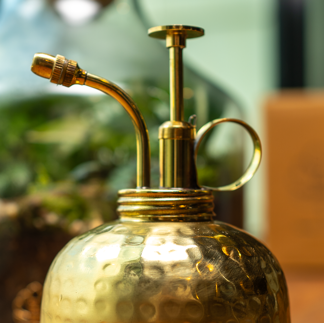 ByTheLeaf Hammered Brass Spray Bottle